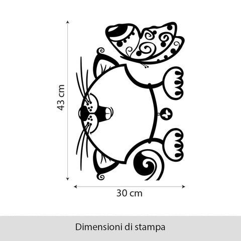 Gatto affacciato con farfalla