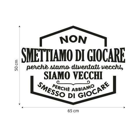 Non smettiamo di giocare