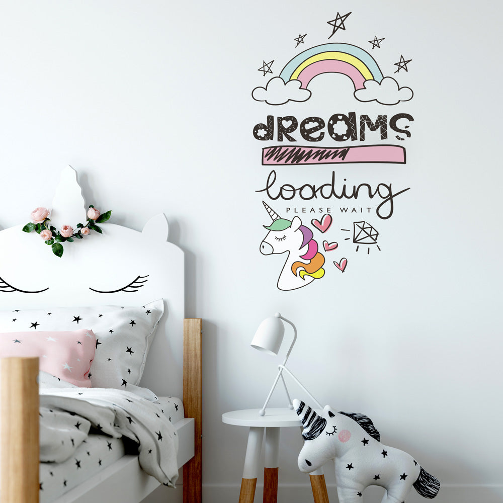 Frasi e Aforismi - Dreams loading - Adesivi Murali