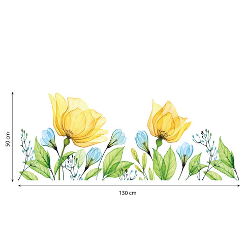 Yellow Watercolor Poppies XXL