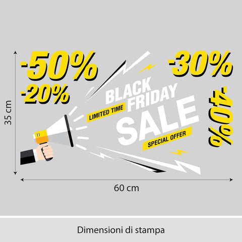 Black Friday megafono | Vetrofania