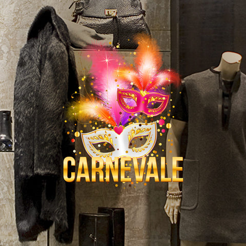 Maschere e coriandoli | Vetrofania