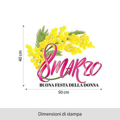 Mimosa festa della donna | Vetrofania