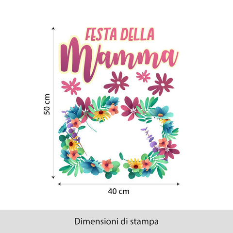 Ghirlanda festa della mamma | Vetrofania