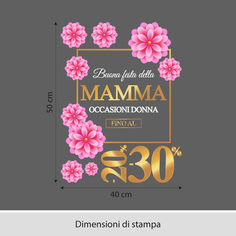 Festa della mamma gold | Vetrofania