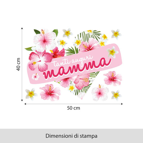 Cuore auguri mamma | Vetrofania