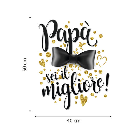 Festa del papà con papillon | Vetrofania