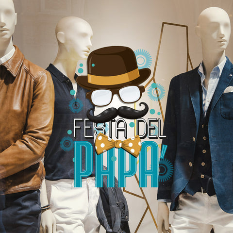 Festa del papà con baffi | Vetrofania