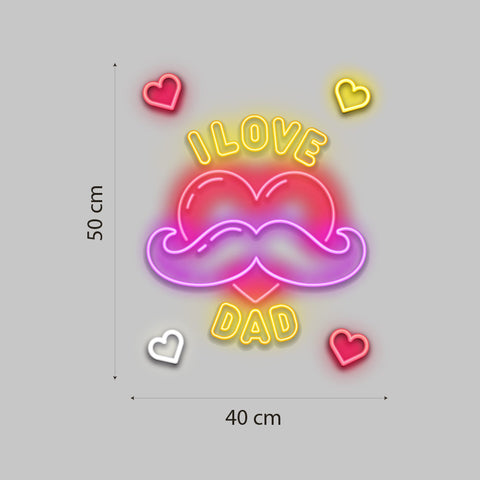 Neon I love papà | Vetrofania