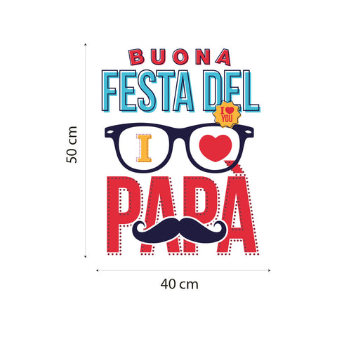 Festa del papà con occhiali | Vetrofania