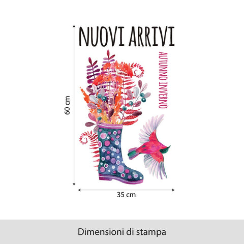 Stivale floreale | Vetrofania