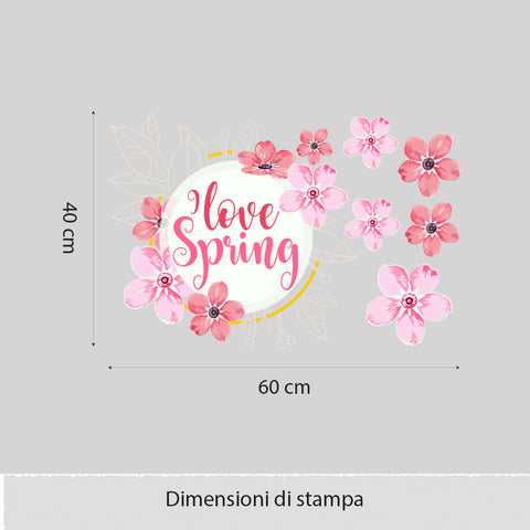 Fiori I love Spring | Vetrofania