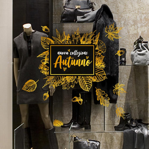 Foglie d'autunno | Vetrofania