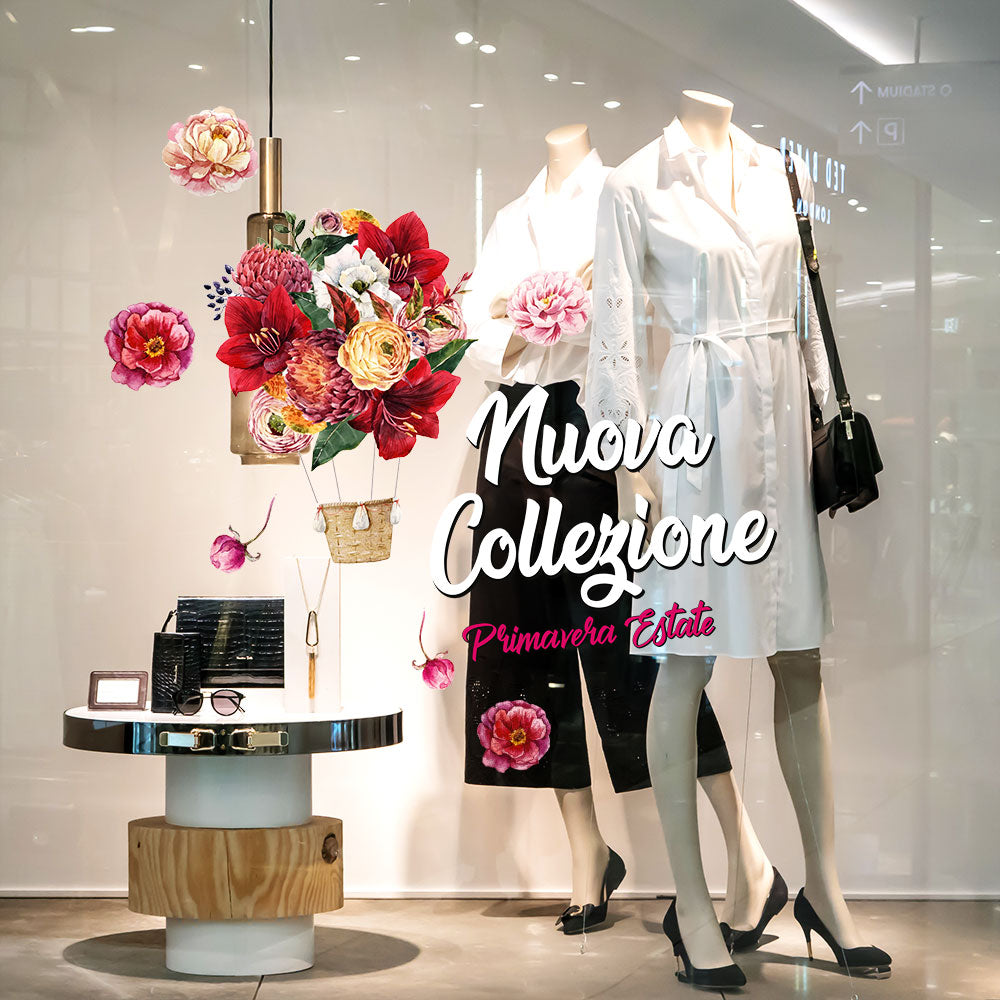 5 Pz. Kit Adesivi Saldi Rimovibili Per Vetrine Negozi, Vetrofania