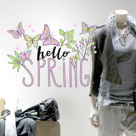 Farfalle hello spring | Vetrofania