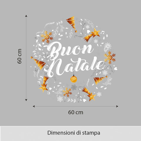 Ghirlanda Buon Natale | Vetrofania