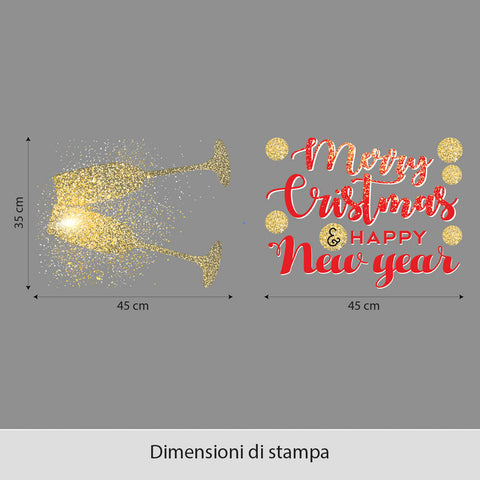 Brindisi delle feste | Vetrofania