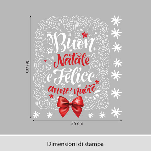 Cornice buon natale | Vetrofania