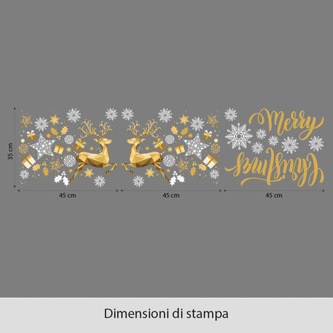 Fascia renne e fiocchi | Vetrofania