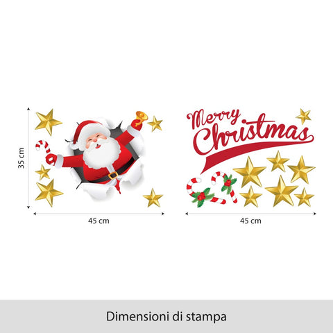Babbo natale con campanello | Vetrofania