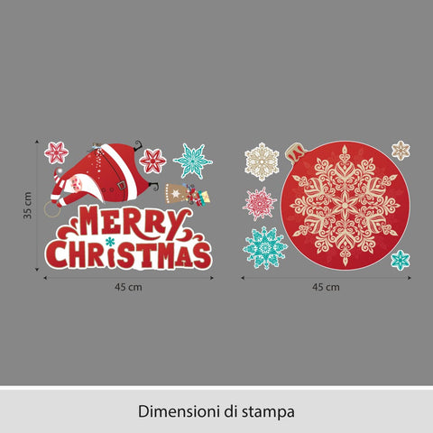 Babbo natale con pallina | Vetrofania