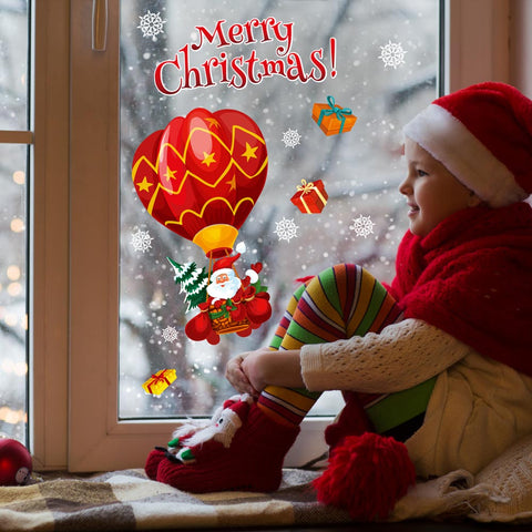 Santa Claus in mongolfiera | Vetrofania
