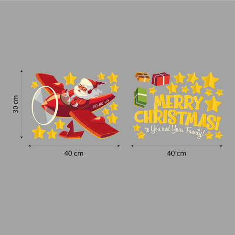 Babbo natale in volo | Vetrofania