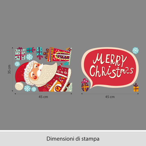 Babbo natale con pacchi | Vetrofania