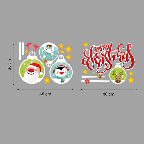 Set palline di Natale | Vetrofania