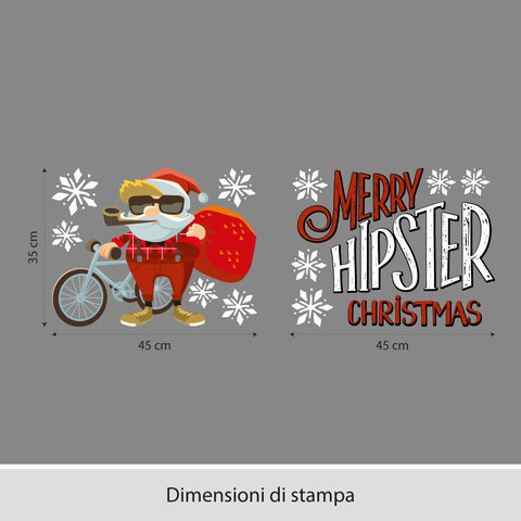 Hipster Santa | Vetrofania
