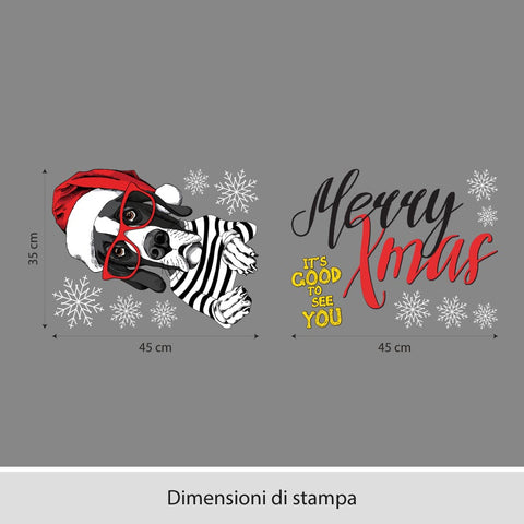 Cagnolino Merry Xmas | Vetrofania
