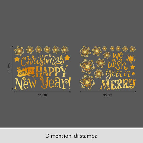 Golden christmas tree | Vetrofania
