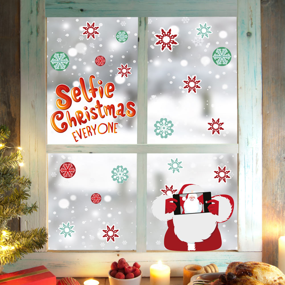 Adesivo per vetro Decorazioni di buon natale originali Adesivo per vetro Decorazioni di buon natale originali