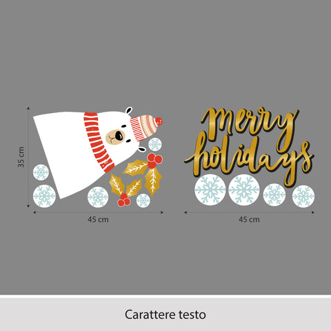 Orso Merry Holidays | Vetrofania