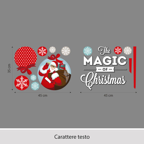 Pendenti con babbo natale | Vetrofania