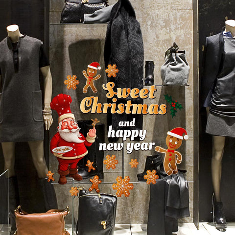 Babbo natale con biscotto | Vetrofania