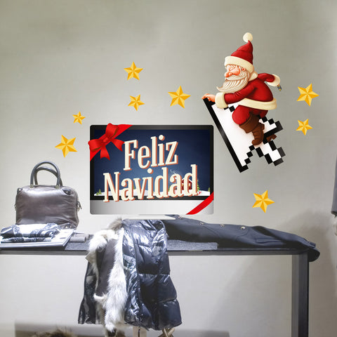 Babbo Natale hi-tech | Vetrofania