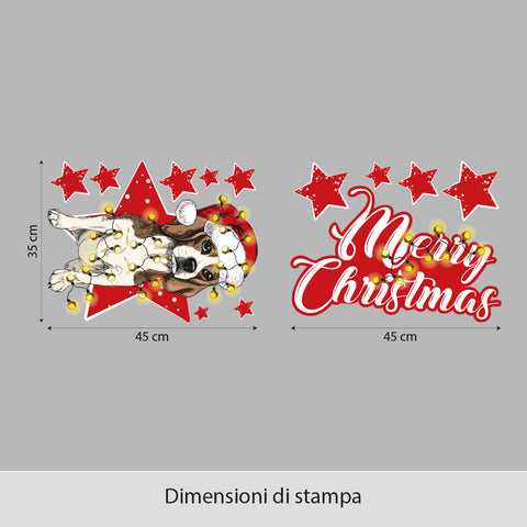 Cucciolo merry christmas | Vetrofania
