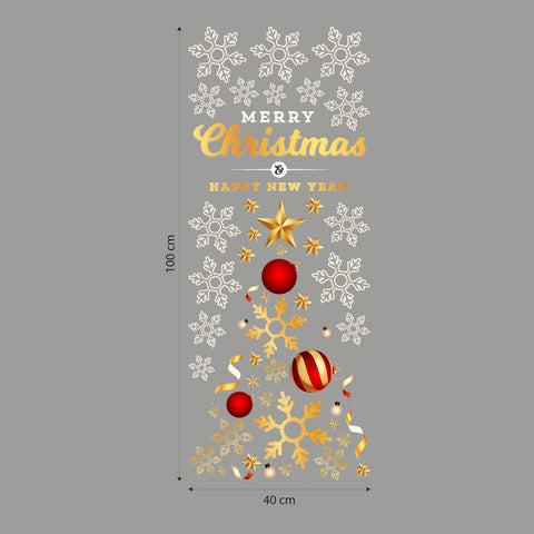 Albero rosso e oro | Vetrofania