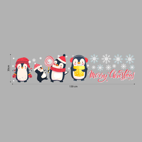 Pinguini di natale | Vetrofania