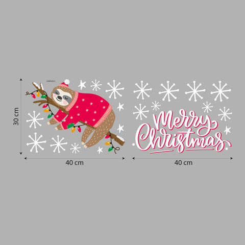 Bradipo Merry Christmas | Vetrofania