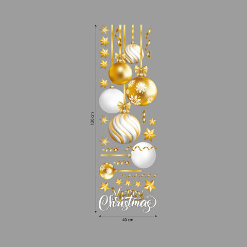 Golden christmas balls | Vetrofania