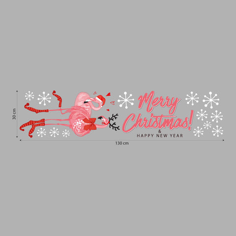 Fenicotteri marry Christmas | Vetrofania