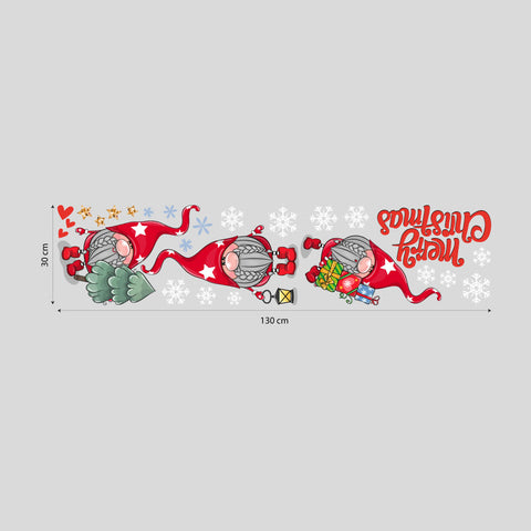 Simpatici gnometti di Natale | Vetrofania