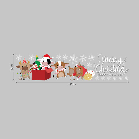 Mucche di Natale | Vetrofania