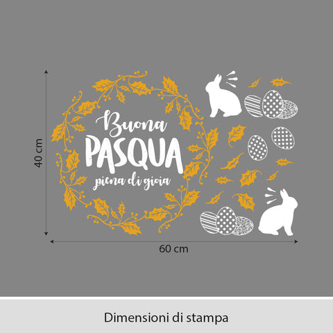 Coniglietti buona pasqua | Vetrofania