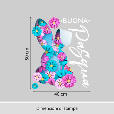 Rabit and flowers | Vetrofania