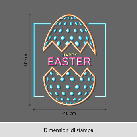 Uovo di pasqua neon | Vetrofania