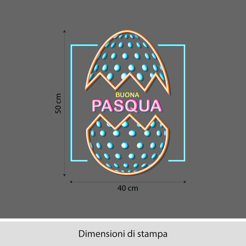 Uovo di pasqua neon | Vetrofania