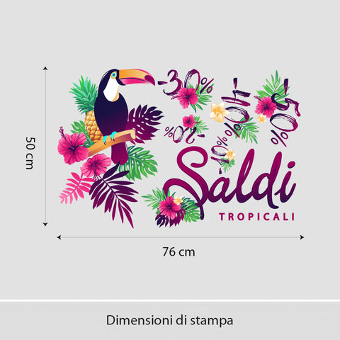 Saldi tropicali | Vetrofania